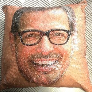 Jeff Goldblum Sequin Couch Pillow Jurassic Park Movies Hollywood